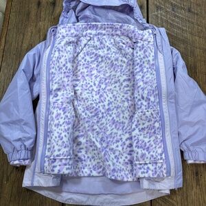 Eddie Bauer Girls Lavender Lone Peak 3-In-1 Waterproof Fleece Jacket Size Sm 5/6